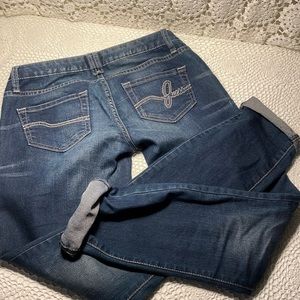 Guess skinny legs low rise distressed jeans